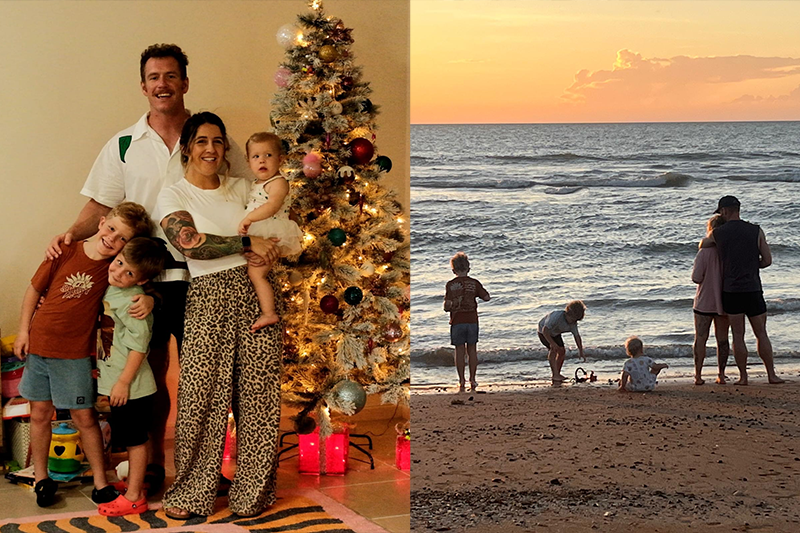 Kelsey and her family and christmas and at the beach