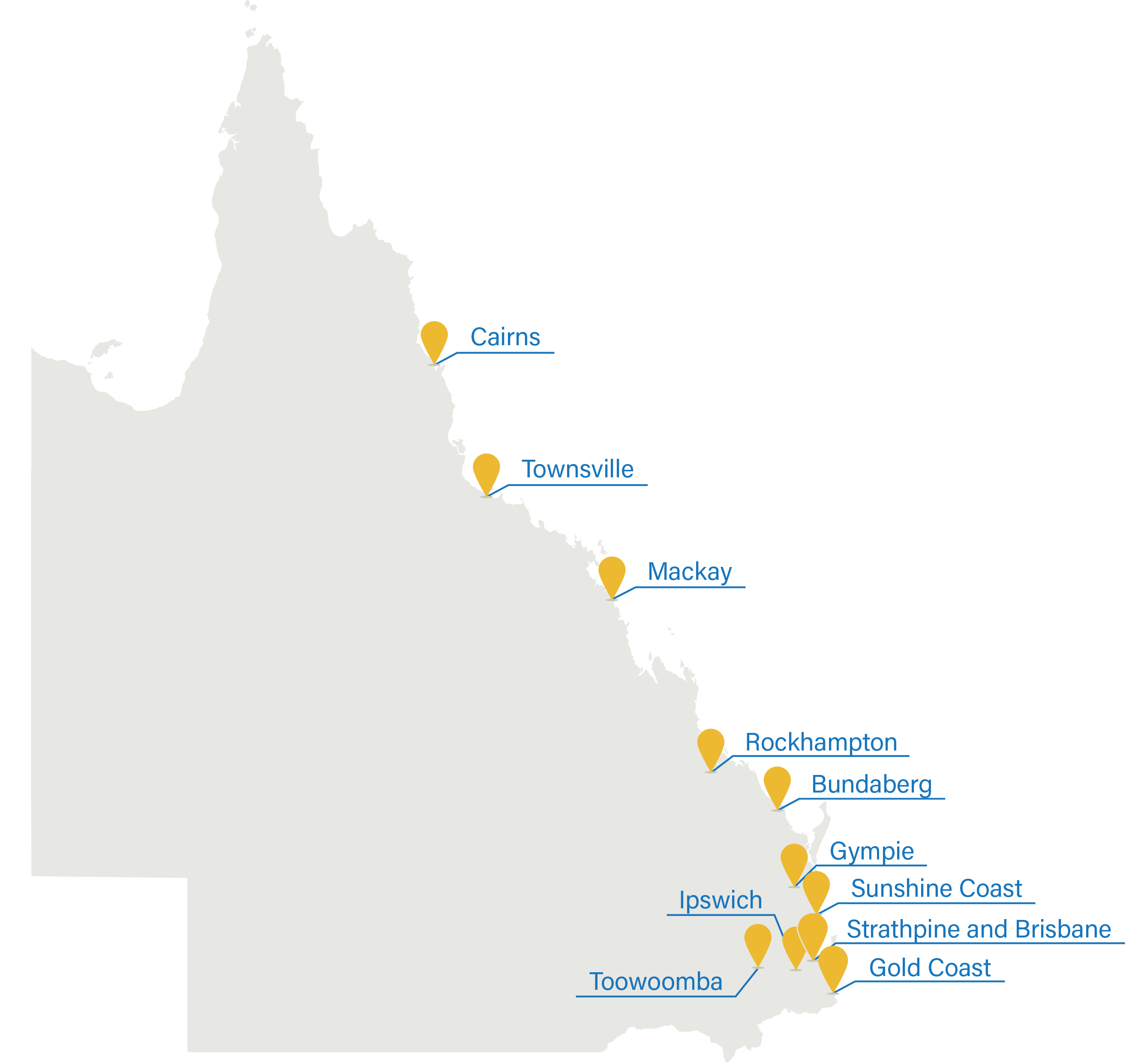 RSL VSO locations around Queensland map