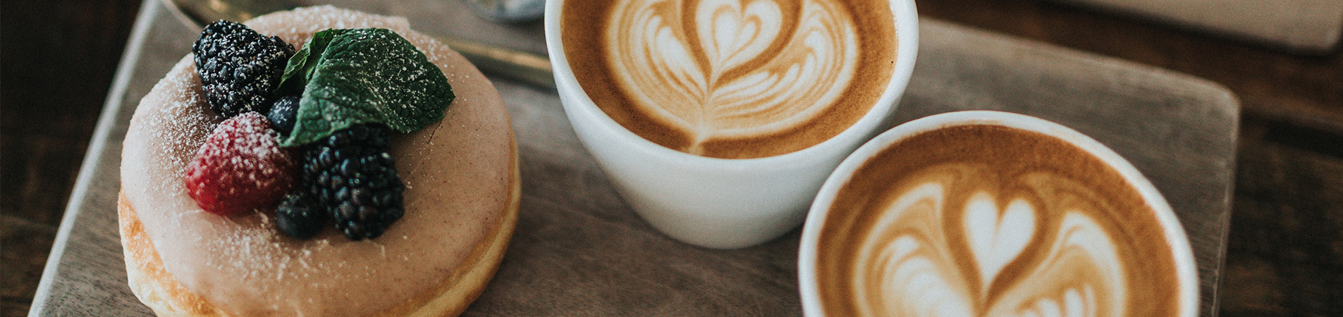 Coffee and cake at cafe