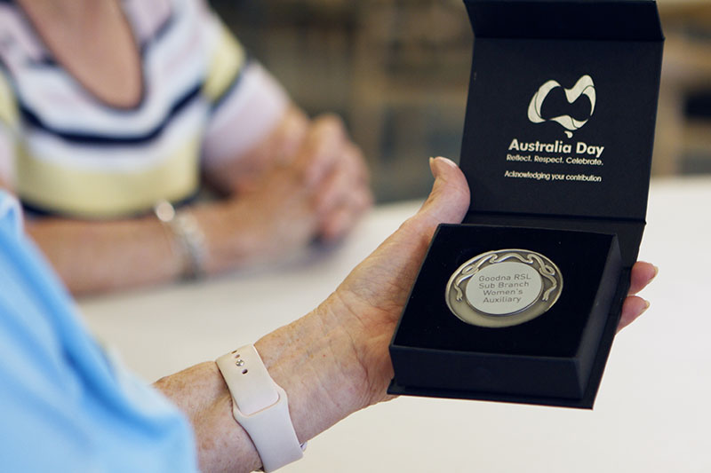 Goodna Women’s Auxiliary received an Australia Day Medallion