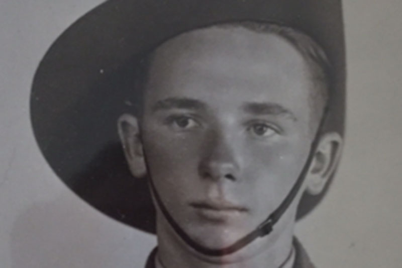 WWII veteran Len McLeod as a young man in army uniform
