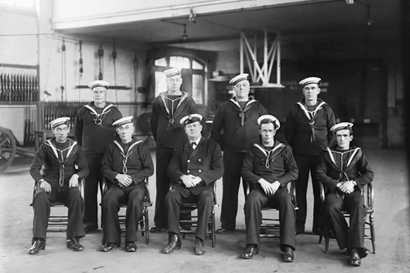 Portrait of naval police at Port Melbourne Naval Depot 1919