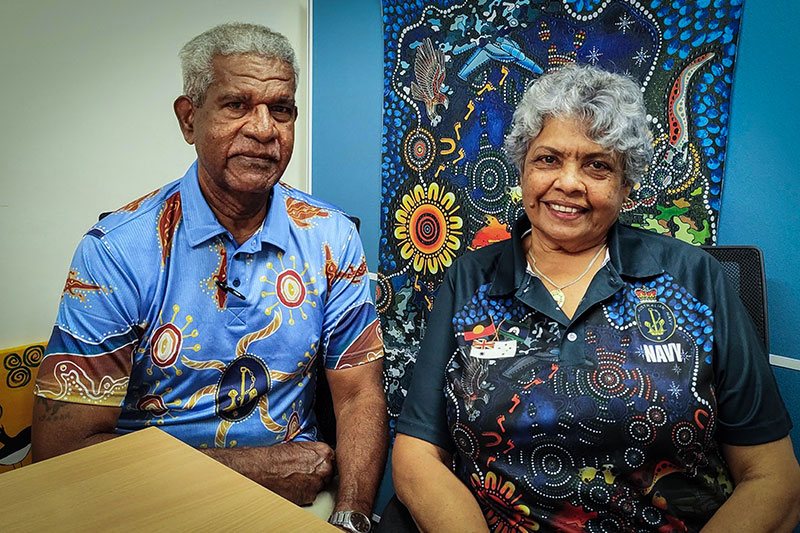Navy Indigenous Elders Phillip Bowie and Aunty Fran Visini