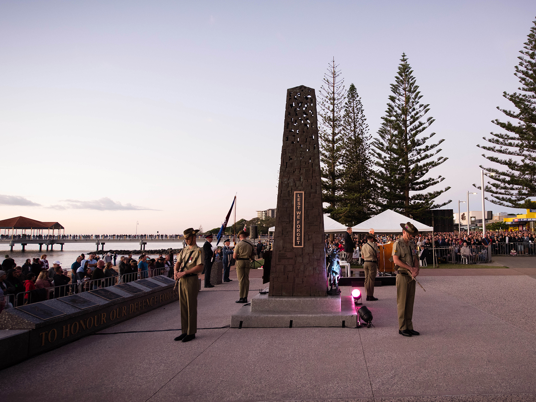 Catafalque party at Redcliffe ANZAC Day service