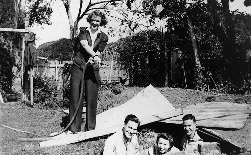 Backyard air raid shelter in Manly