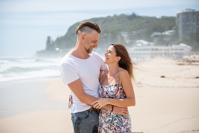 Husband and wife on beach