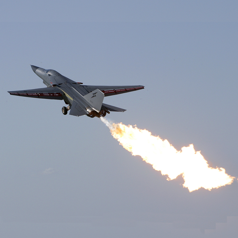 An F-111 performs a 'dump and burn'