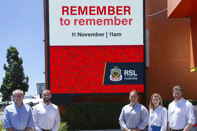 OMA and RSL Queensland teams with Remembrance Day billboard