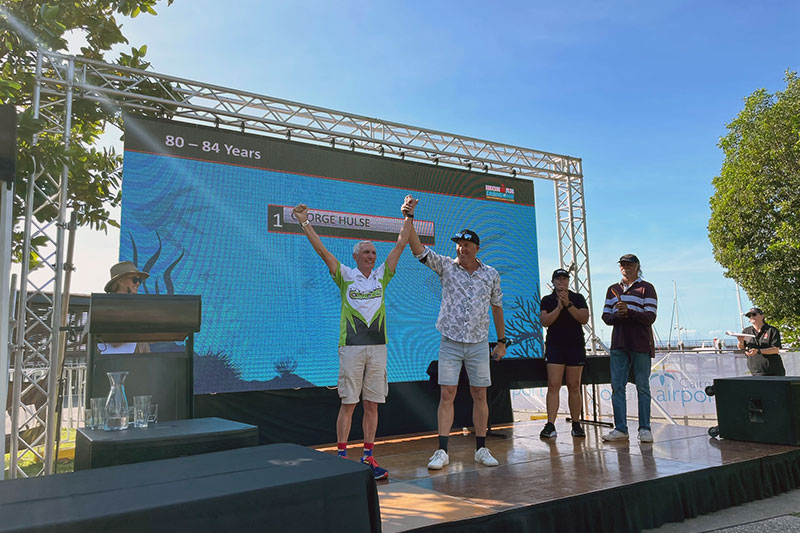 Vietnam veteran George Hulse at Ironman race in Cairns