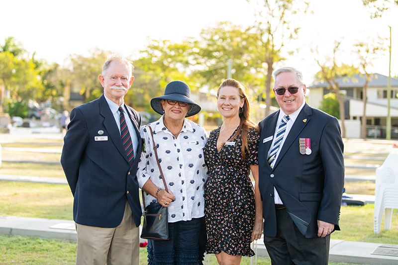 Chris Moon, Cate Walker, Katrina Trevethan and Toowong RSL Sub Branch President Peter Gow at plaque unveiling