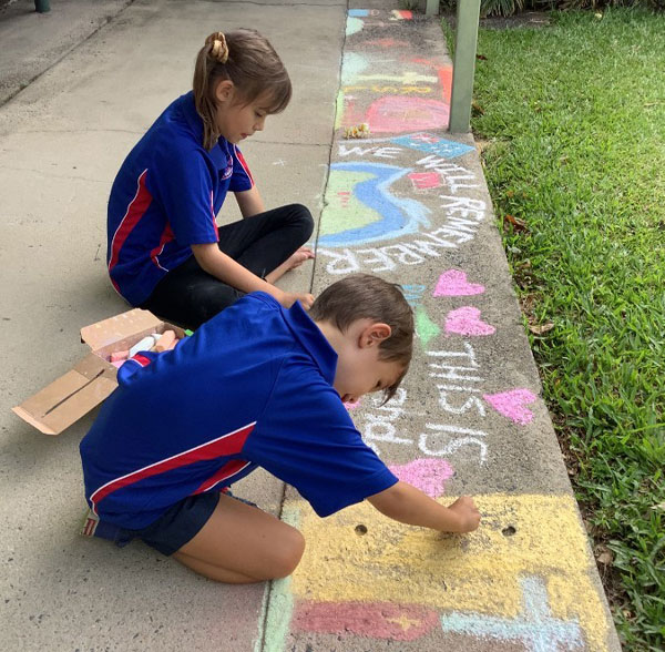 Murray River school kids drawing to remember