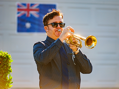 Bugler playing on ANZAC Day