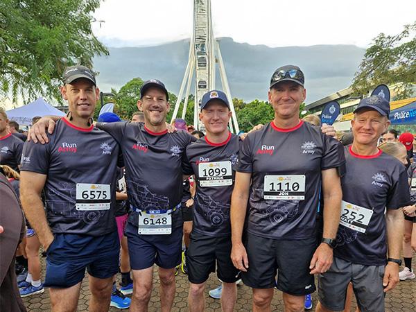 Matt (R) at Run Army with members of the 11th Combat Engineer Squadron, of the 11th Engineer Regiment