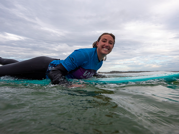 Woman surfing