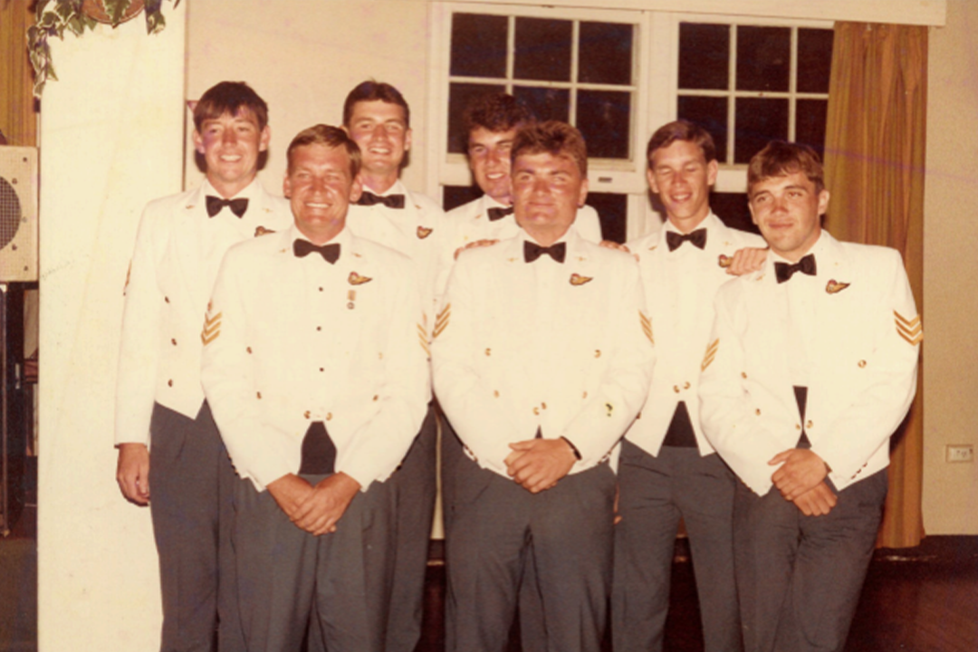 Warrant Officer Andy McCabe and graduating class