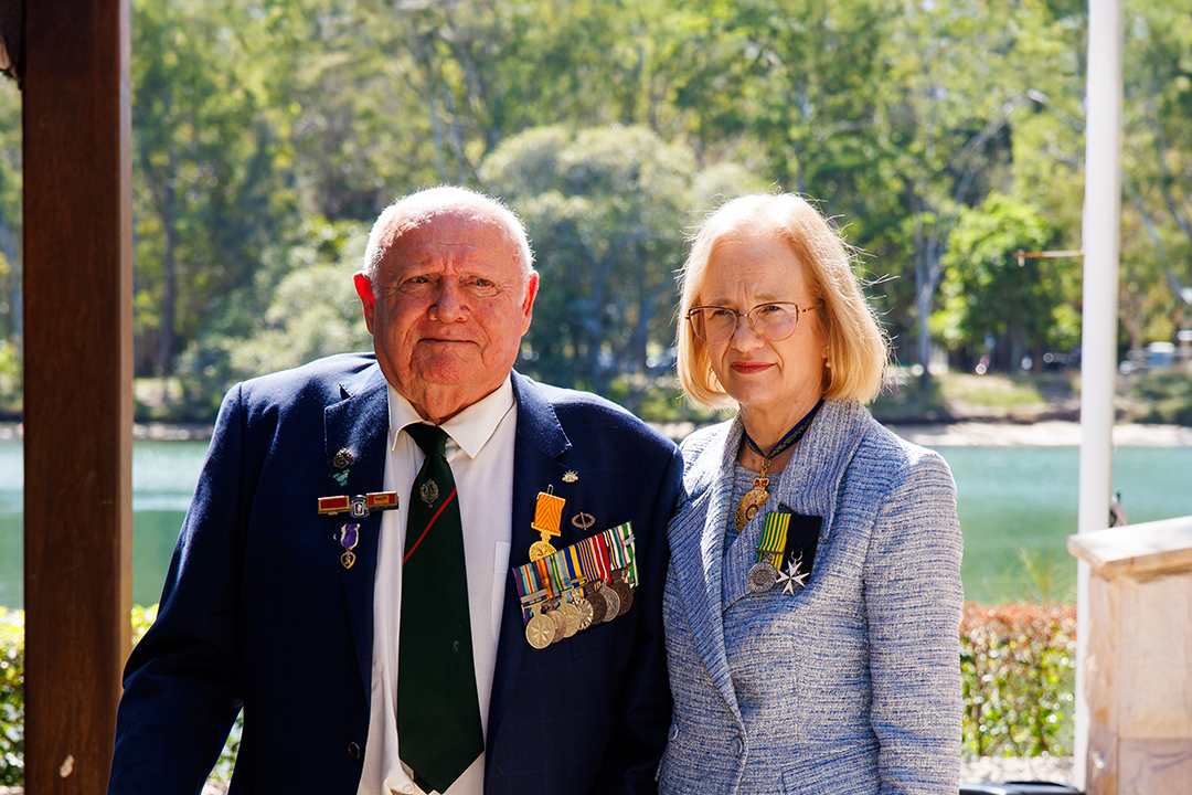 Garry Chad and Governor of Queensland, the Honorable Dr Jeannette Young AC PSM