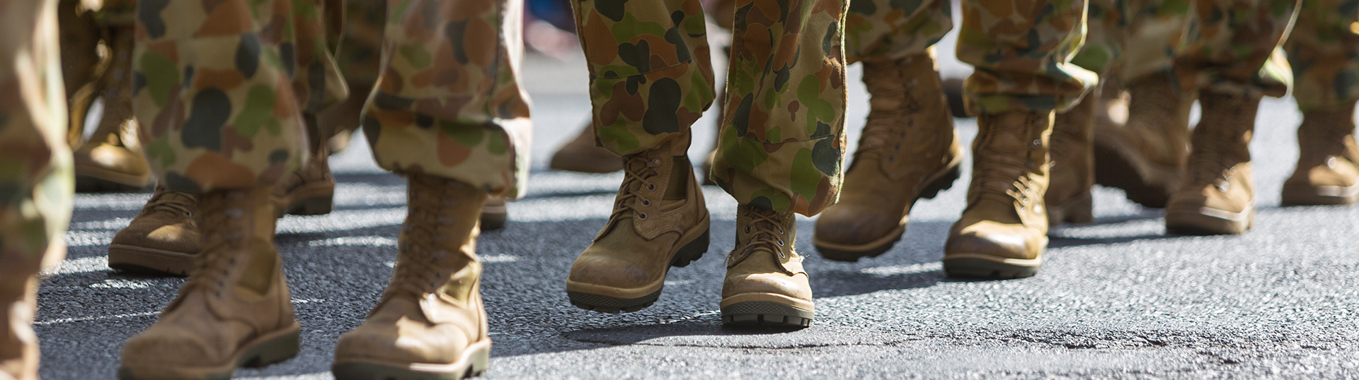 Australian Army walking along a road