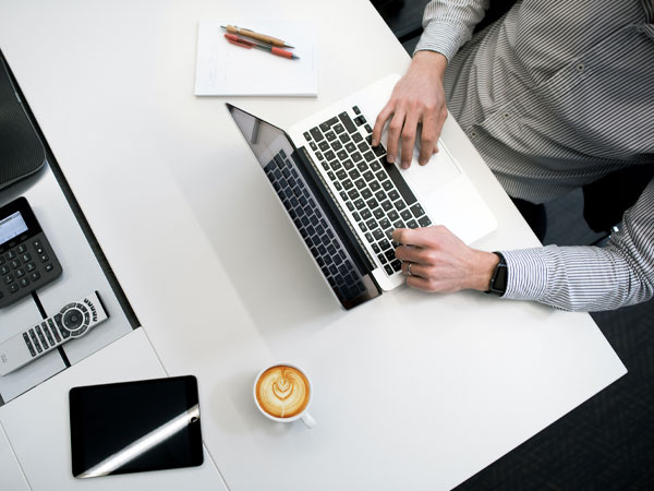 Man working on laptop